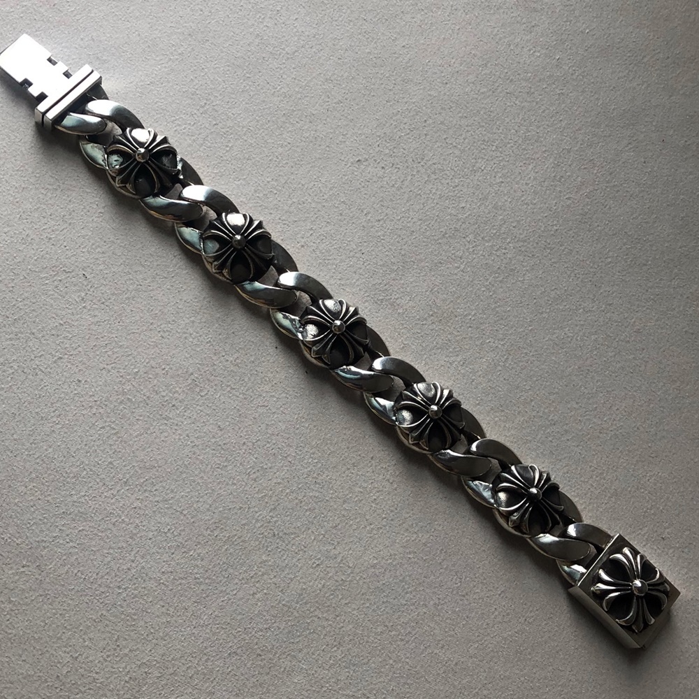 플로랄 체인 팔찌 925실버