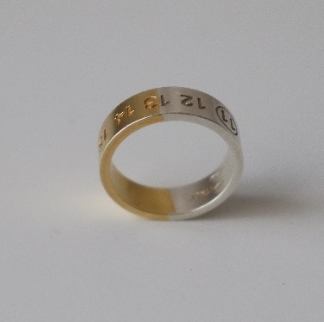 넘버각인 골드&실버 투톤링