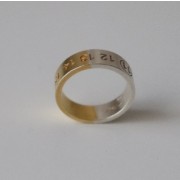 넘버각인 골드&실버 투톤링