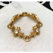 큐빅세팅 크로스 타이니 체인 반지 22k 플레이팅