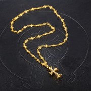 크로스링크 타이니 목걸이+크로스펜던트 22k 플레이팅