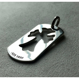 라지 크로스 홀 도그텍 펜던트